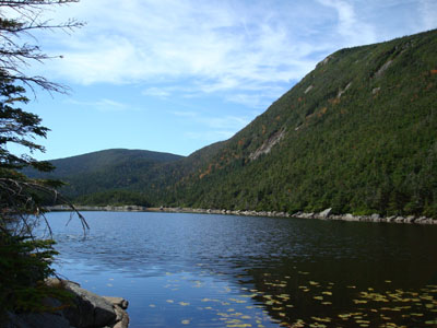 Kinsman Mountain's South Peak (left) as seen from Kinsman Pond