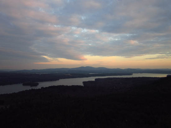 Looking east-southeast at the Belknaps from the Ladd Mountain ledge vista - Click to enlarge