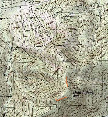 Topographic map of Little Attitash Mountain