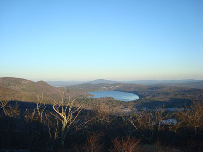 Looking at Dan Hole Pond from near the summit of Little Ball Mountain - Click to enlarge