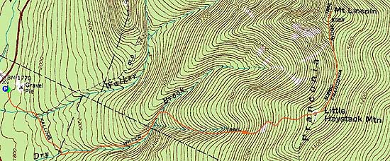 Topographic map of Little Haystack Mountain, Mt. Lincoln
