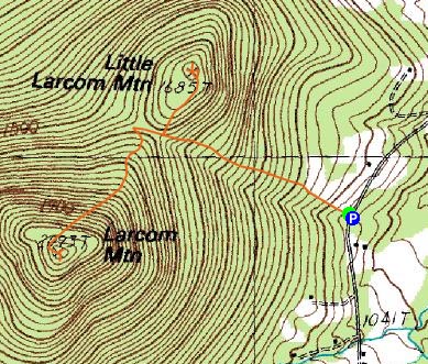 Topographic map of Little Larcom Mountain, Larcom Mountain