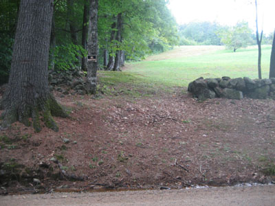 The beginning of the trail on Mountain Road