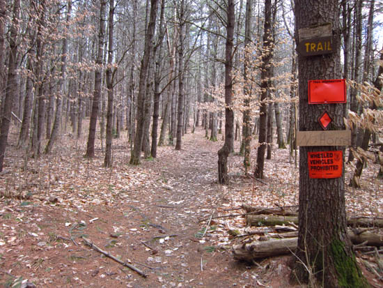 The start of the trail at the Slim Baker Area parking lot