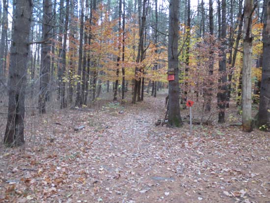 The start of the trail at the Slim Baker Area parking lot