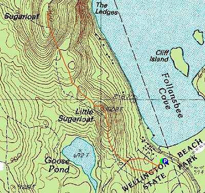 Topographic map of Little Sugarloaf, Sugarloaf - Click to enlarge