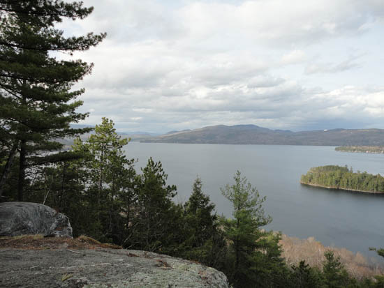 Looking over Newfound Lake at Plymouth Mountain from near the summit of Little Sugarloaf - Click to enlarge