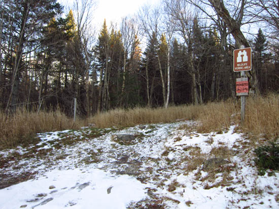 The Coot trailhead at the end of the logging road