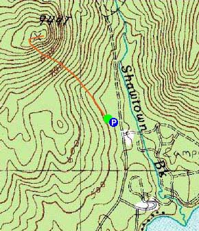 Topographic map of Mary's Mountain