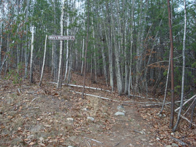 The Mary's Mountain Trail trailhead