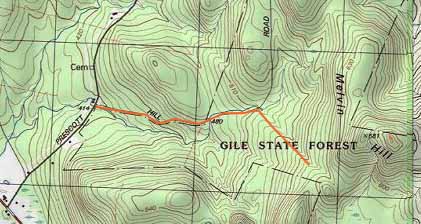 Topographic map of Melvin Hill