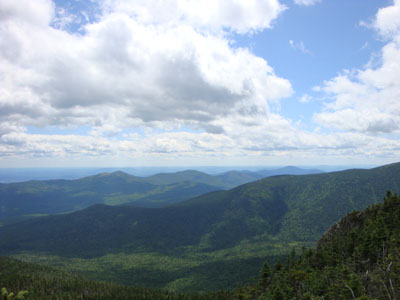 Looking at the Baldfaces, Eastman, and Kearsarge North from near the summit of Middle Carter - Click to enlarge