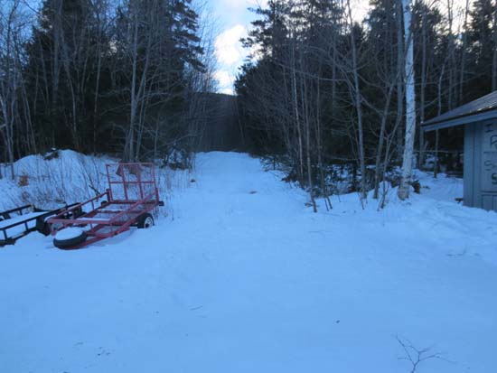 The beginning of the logging road at Camp Dodge