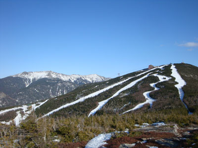 Looking at the Franconia Ridge and Cannon Mountain from the top of Mittersill Peak - Click to enlarge