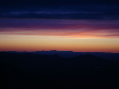 Sunset colors as seen from Mittersill Peak - Click to enlarge