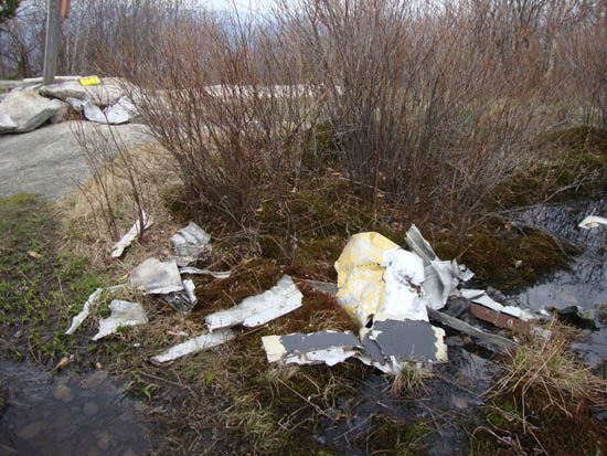 Remains of Northeast Airlines Flight 946 on the summit of the South Peak of Moose Mountain