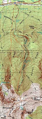 Topographic map of Mt. Adams, Mt. Madison - Click to enlarge