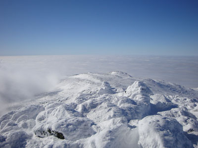 Looking northwest at the undercast from Mt. Adams - Click to enlarge