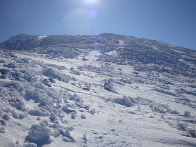 Looking up the the Air Line Trail on the way to Mt. Adams