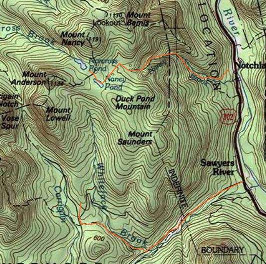 Topographic map of Mt. Anderson, Mt. Lowell
