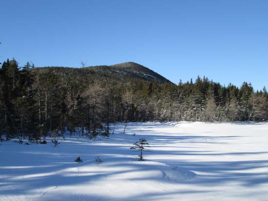 Looking across Little Norcross Pond at Mt. Anderson prior to starting a bushwhack