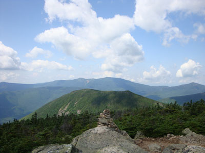 Looking at West Bond, the Franconia Ridge, and Mt. Garfield from Mt. Bond - Click to enlarge