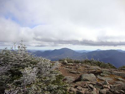 Looking at Mt. Carrigain and Mt. Hancock from Mt. Bond - Click to enlarge