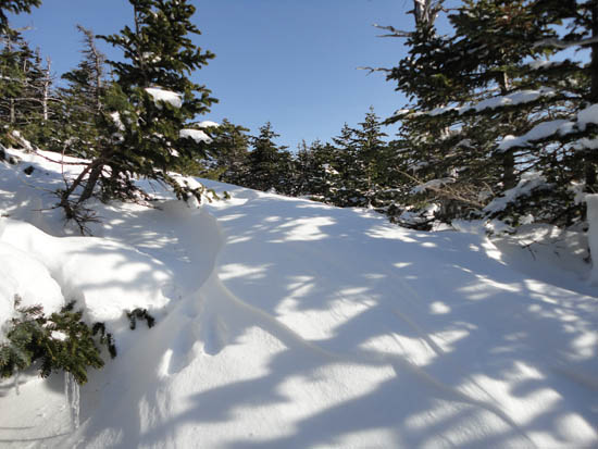 Drifted snow between Zealand and Guyot