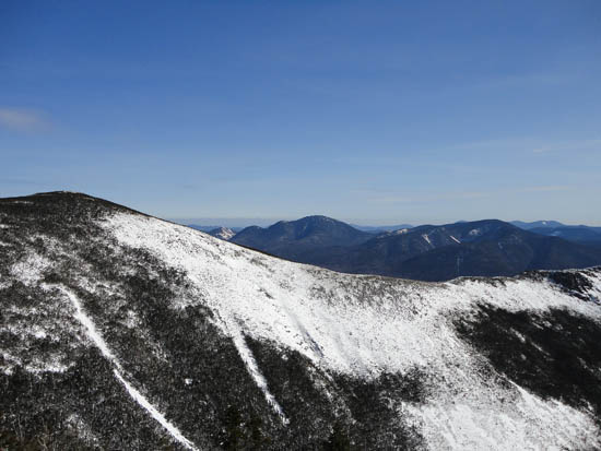 Looking over the Bondcliff Ridge at Mt. Carrigain from West Bond - Click to enlarge