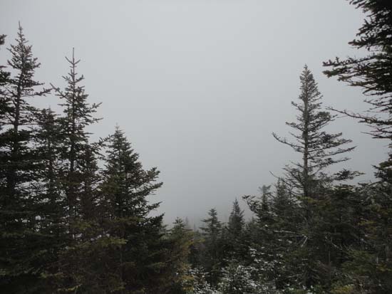 Socked in at the old fire tower site - Click to enlarge