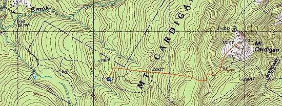 Topographic map of Mt. Cardigan - Click to enlarge