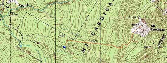 Topographic map of Mt. Cardigan