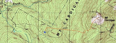 Topographic map of Mt. Cardigan