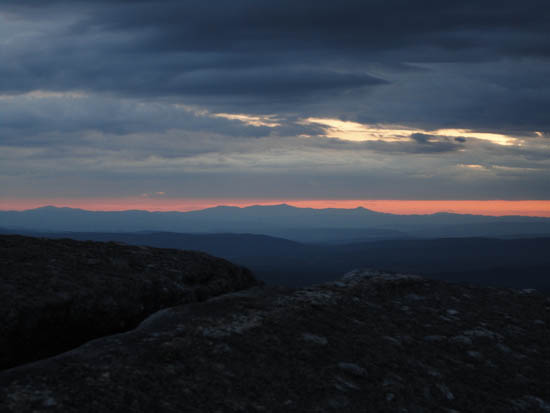 Slight sunset colors around Killington and Pico as seen from Mt. Cardigan - Click to enlarge
