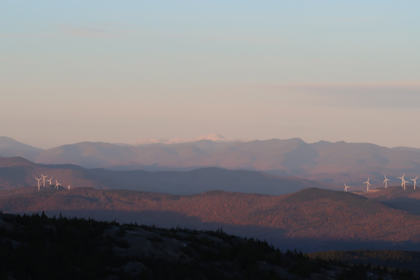 Looking at the snowcapped Presidentials from Mt. Cardigan - Click to enlarge