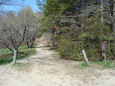 The Manning Trail trailhead near the AMC facility