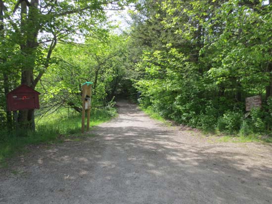The Manning Trail trailhead near the AMC facility