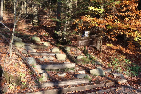 The West Ridge Trail trailhead