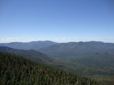 Looking the Franconia Ridge and the Bonds from the Mt. Carrigain summit lookout tower - Click to enlarge