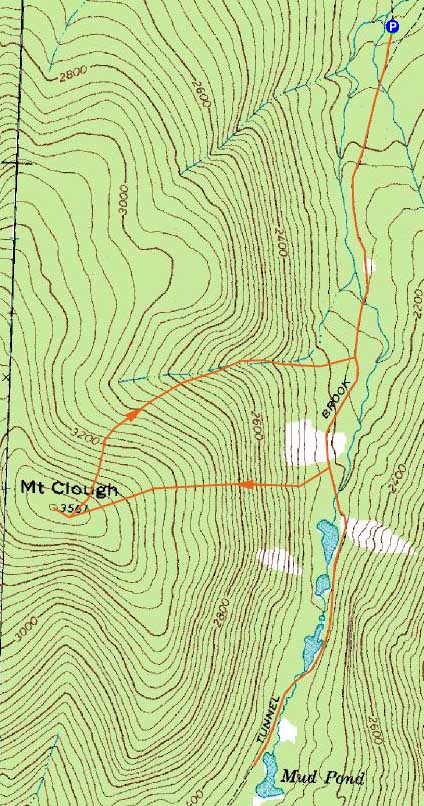 Topographic map of Mt. Clough