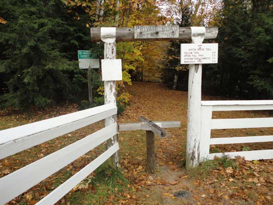 The Austin Brook Trail trailhead