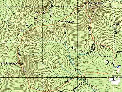 Topographic map of Mt. Crescent, Mt. Randolph - Click to enlarge