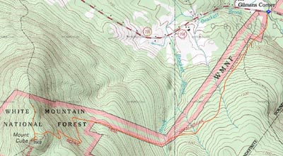 Topographic map of Mt. Cube - Click to enlarge