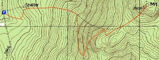 Topographic map of Mt. Cube
