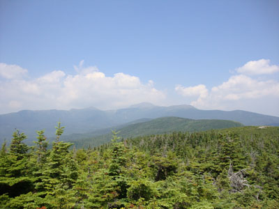 Looking over Mt. Isolation at Mt. Washington from the southern knob of Mt. Davis - Click to enlarge