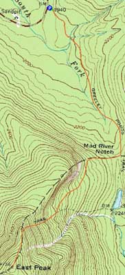 Topographic map of Mt. Osceola (East Peak) - Click to enlarge