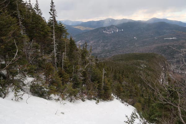 Looking down the Mt. Osceola Trail at the slide