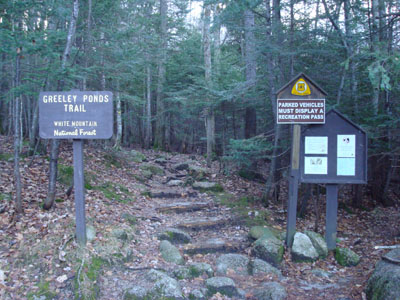 The Greeley Ponds Trail trailhead