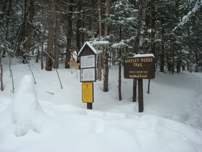 The Greeley Ponds Trail trailhead