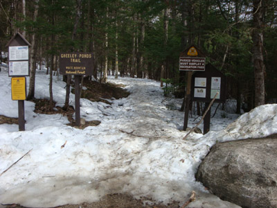 The Greeley Ponds Trail trailhead